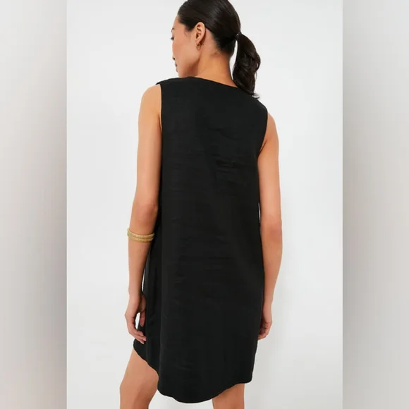 NWT Tuckernuck Black Linen Melanie Mini Dress Small - Picture 4 of 7
